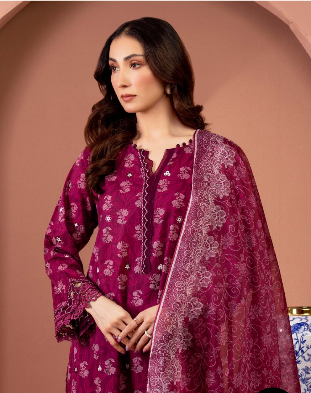 Lawn | Embroidered | Unstitched | 03 Pc | Edenrobe