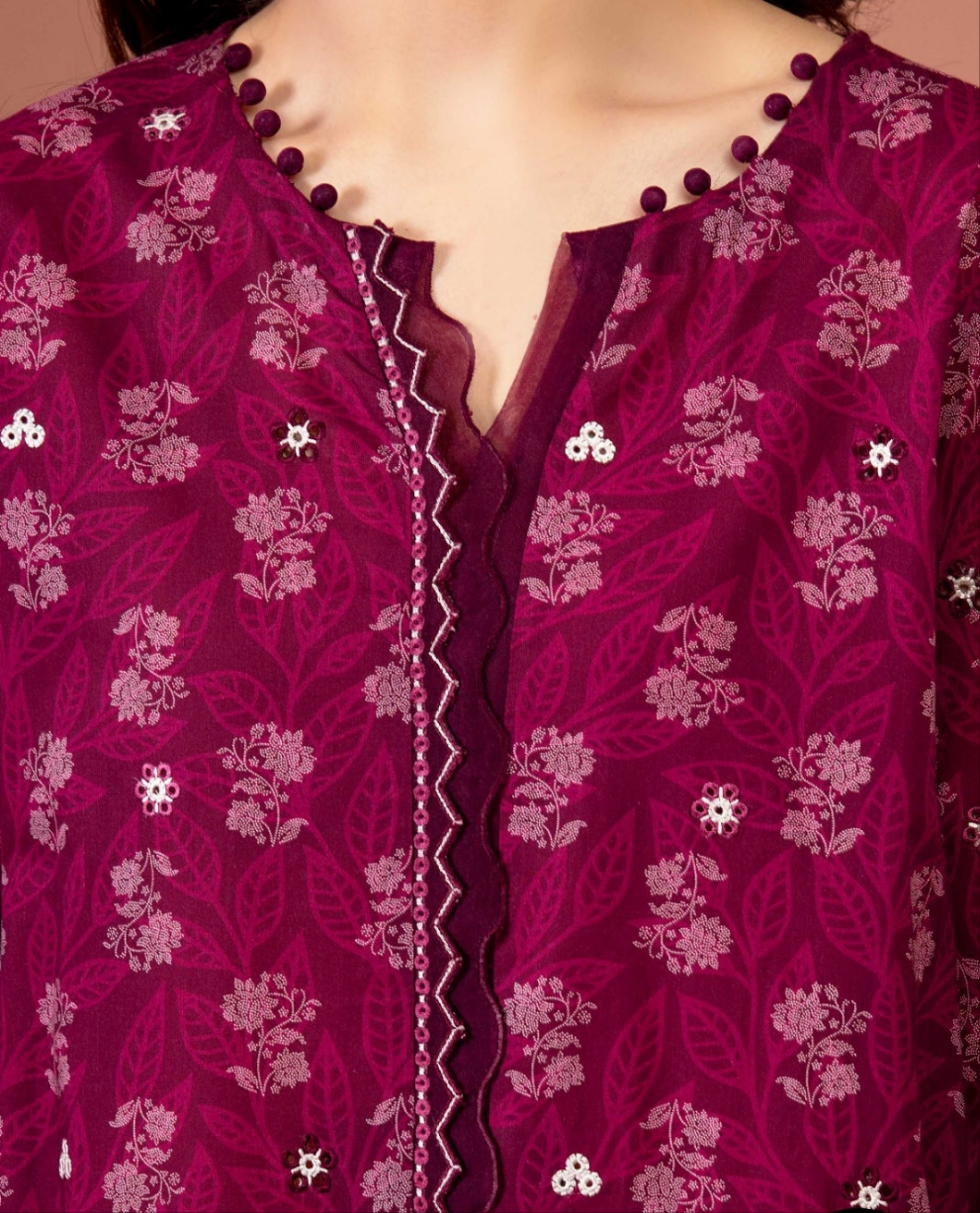 Lawn | Embroidered | Unstitched | 03 Pc | Edenrobe