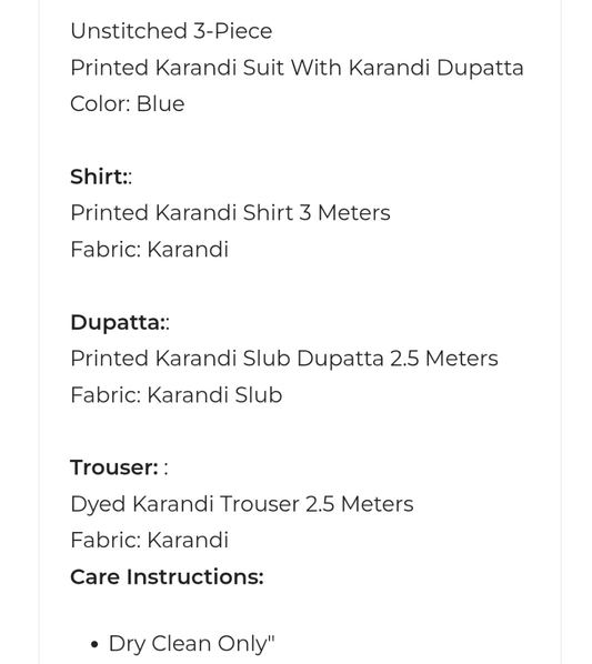 Krandi | Printed | Unstitched| 03 Pc | Alkaram