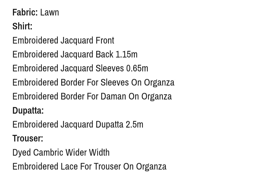 Lawn | Unstitched| Embroidered | 03 Pc