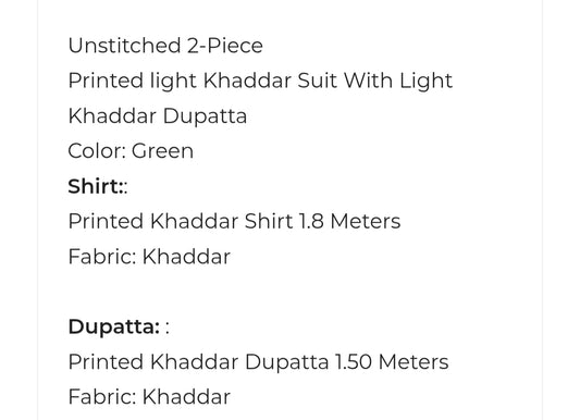 Khaddar| Printed| Unstitched| 02 Pc | Alkaram
