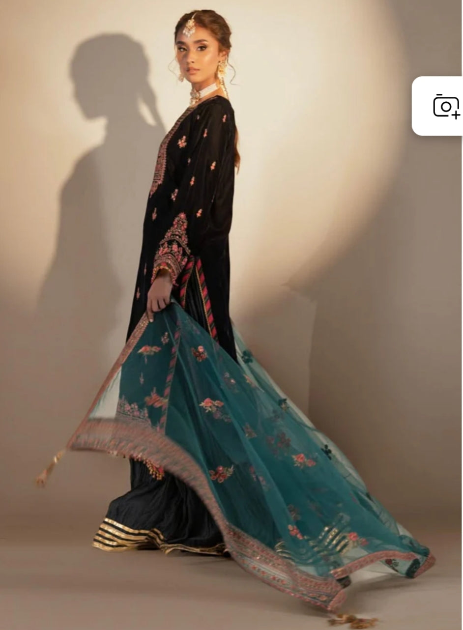 Velvet | Embroidered | Unstitched| 03 Pc | Alkaram
