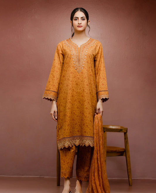 Cambric| Embroidered| Unstitched |03 Pc| Edenrobe