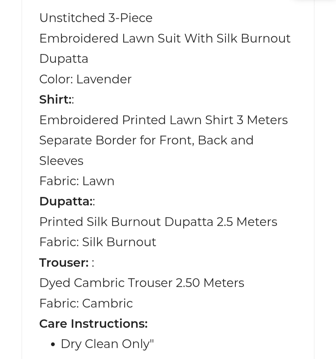 Lawn| Embroided | Unstitched| 03 Pc | Alkaram