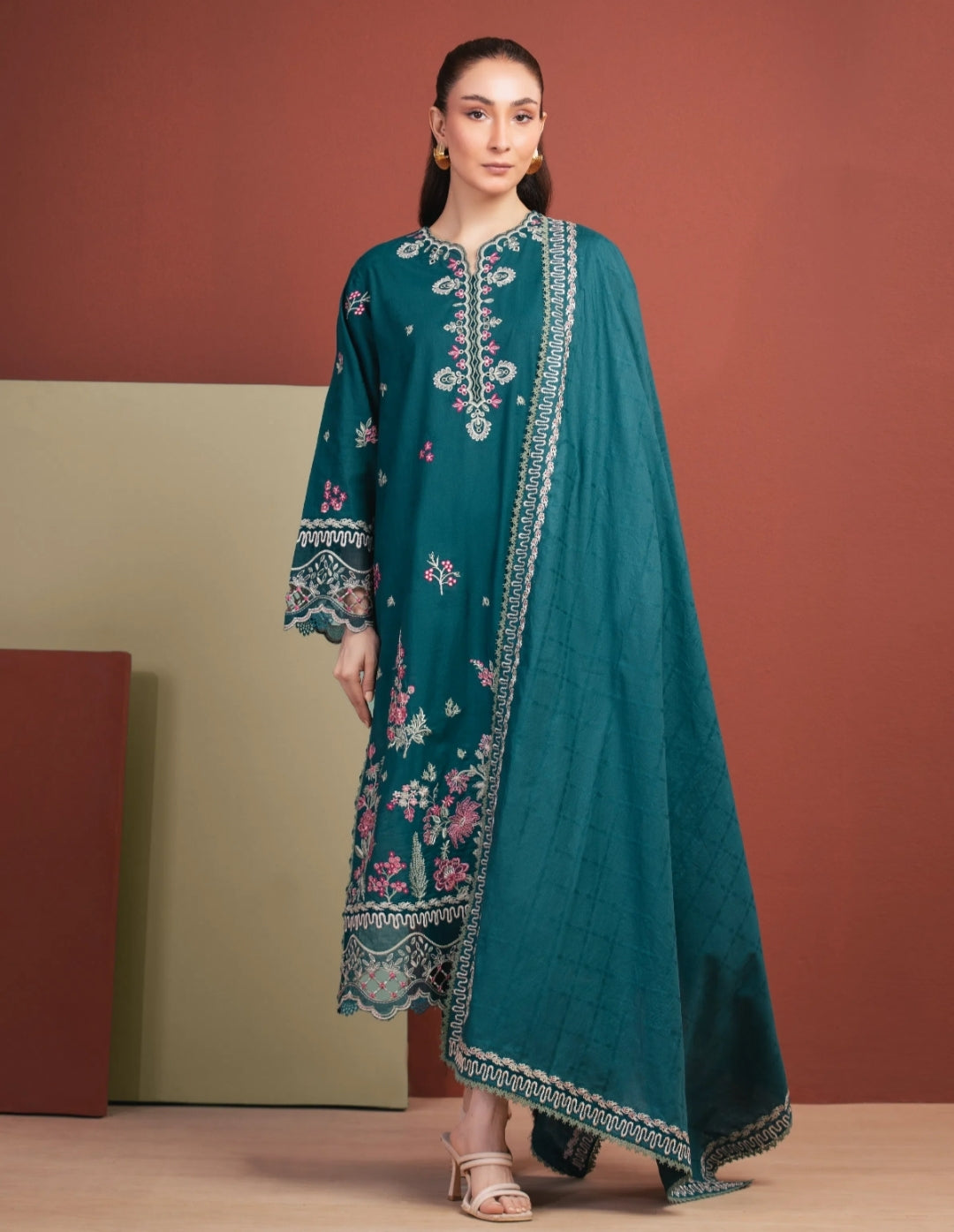 Lawn | Unstitched| Embroidered | 03 Pc