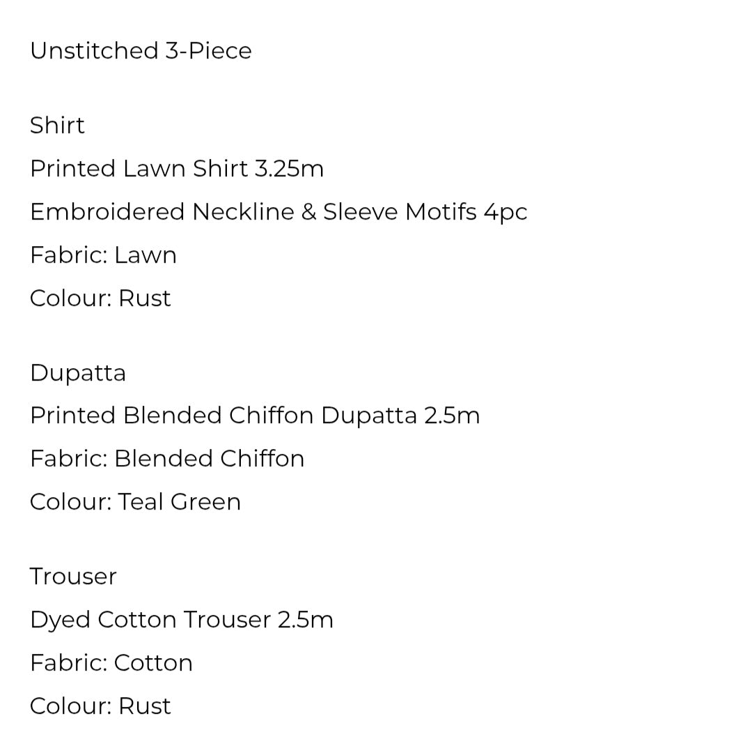 Lawn | Embroided |03 PC