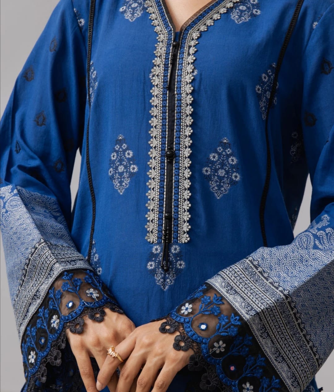 Jacquard | Embroided Patches| Unstitched | 03 Pc | Edenrobe