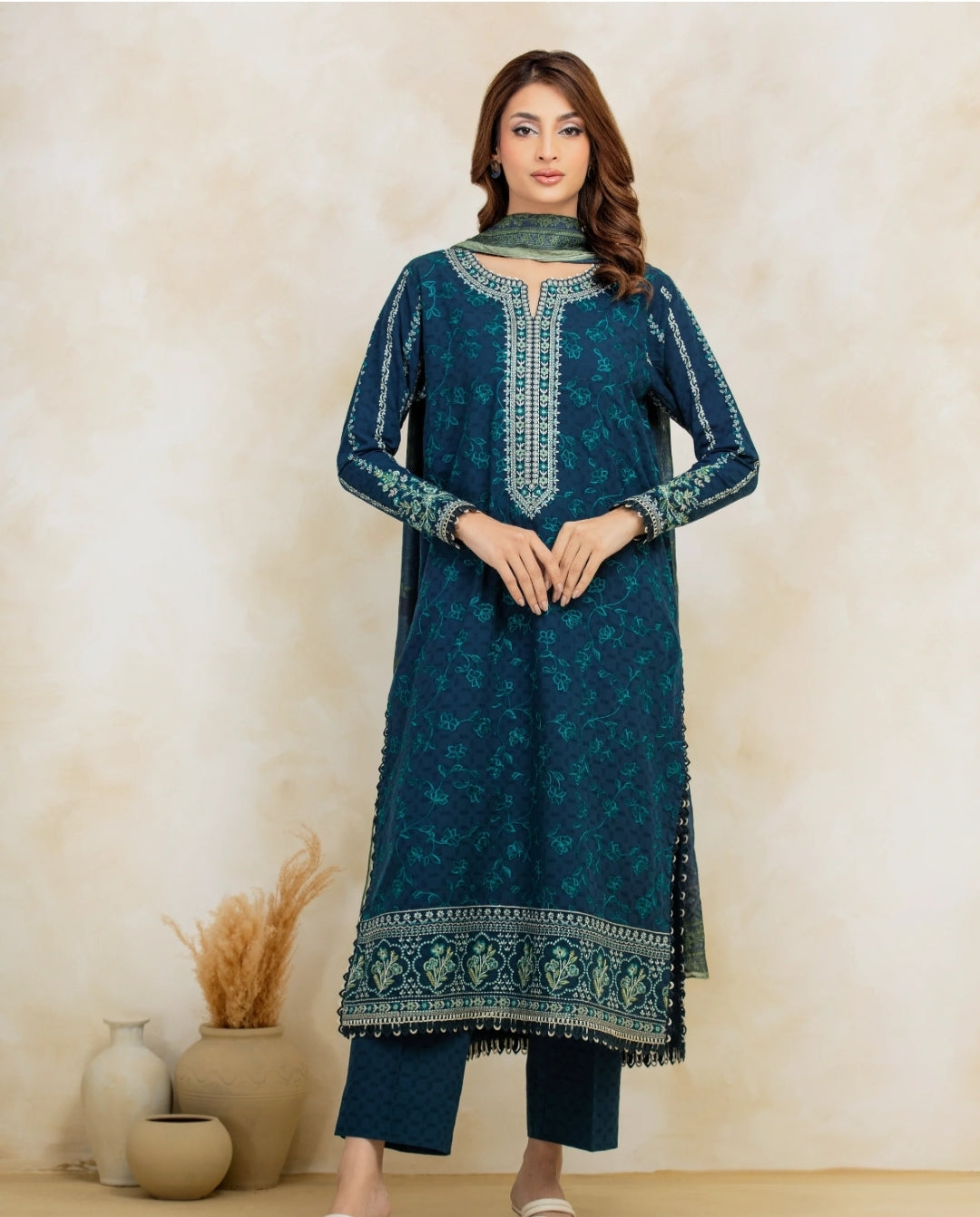 Lawn | Embroided | Unstitched | 03 Pc | Edenrobe