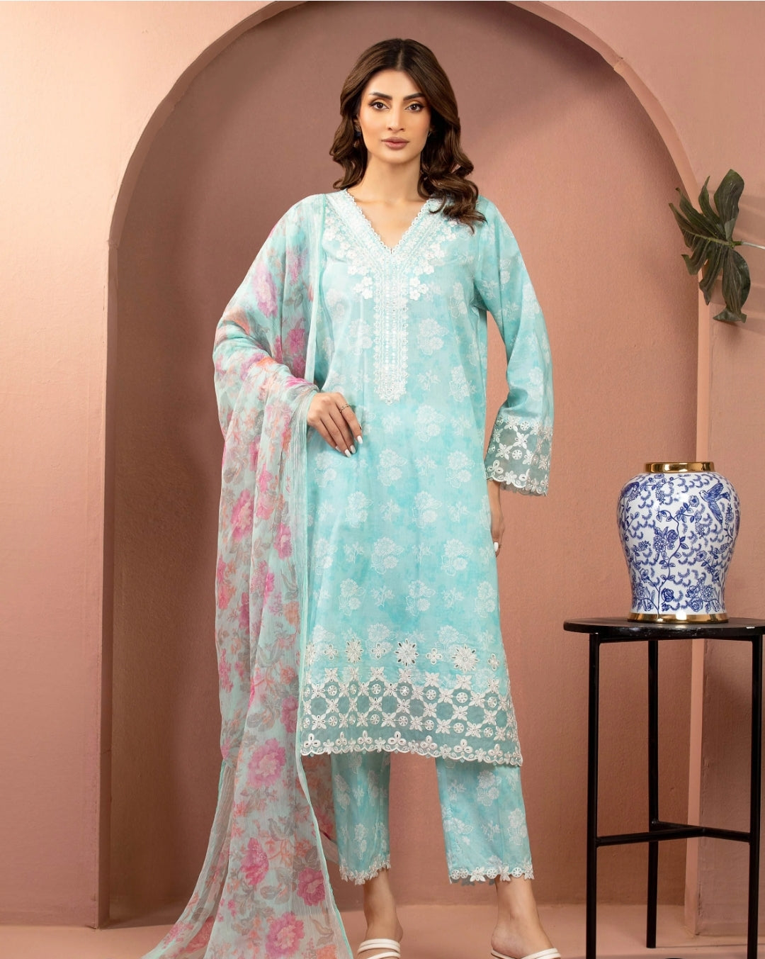Lawn | Unstitched | Embroidered | 03 Pc | Edenrobe