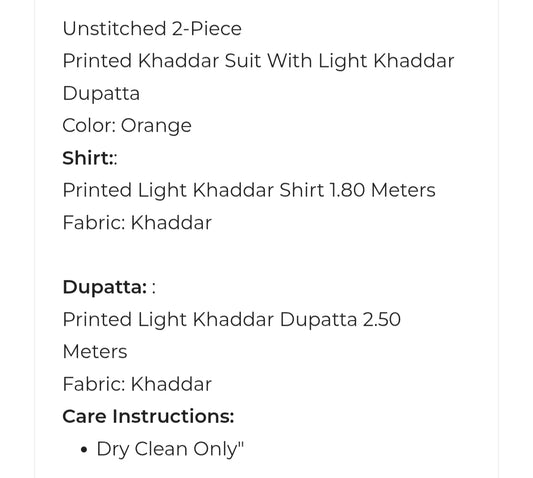 Khaddar| Printed| Unstitched| 02 Pc | Alkaram