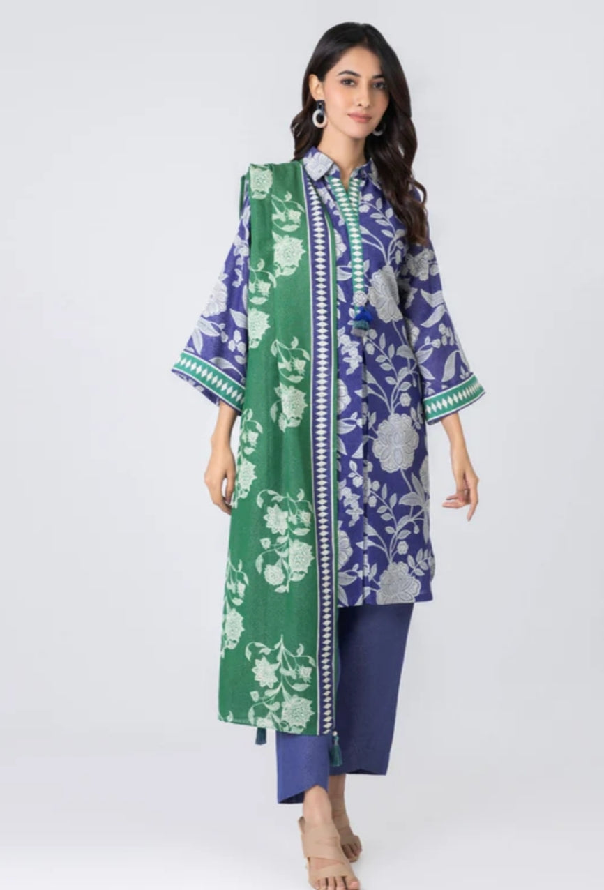 Krandi | Printed | Unstitched| 03 Pc | Alkaram