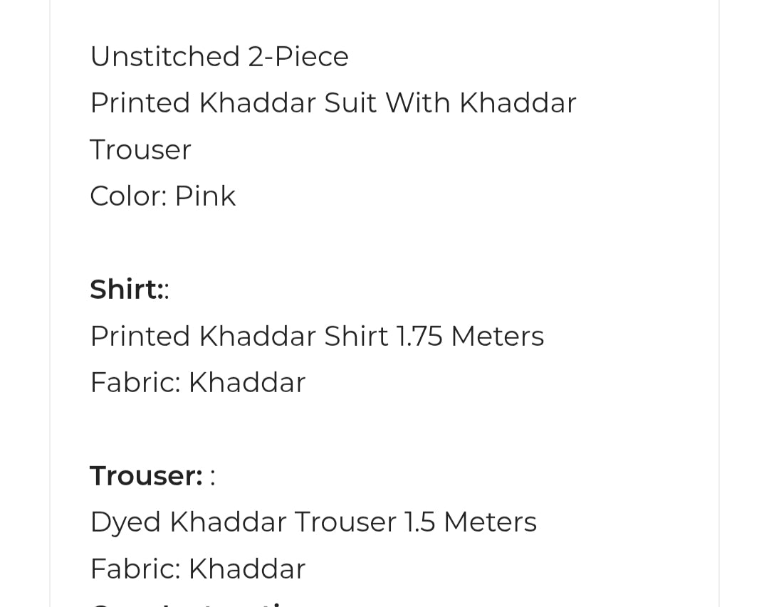 Khaddar| Printed| Unstitched| 02 Pc | Alkaram