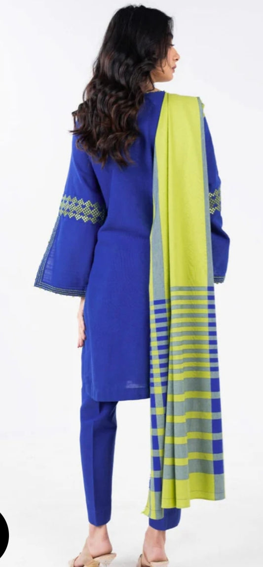 Khaddar| Embroidered | Unstitched| 03 Pc | Alkaram