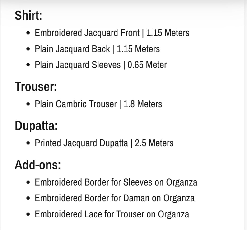 Jacquard | Embroided | Unstitched | 03 Pc