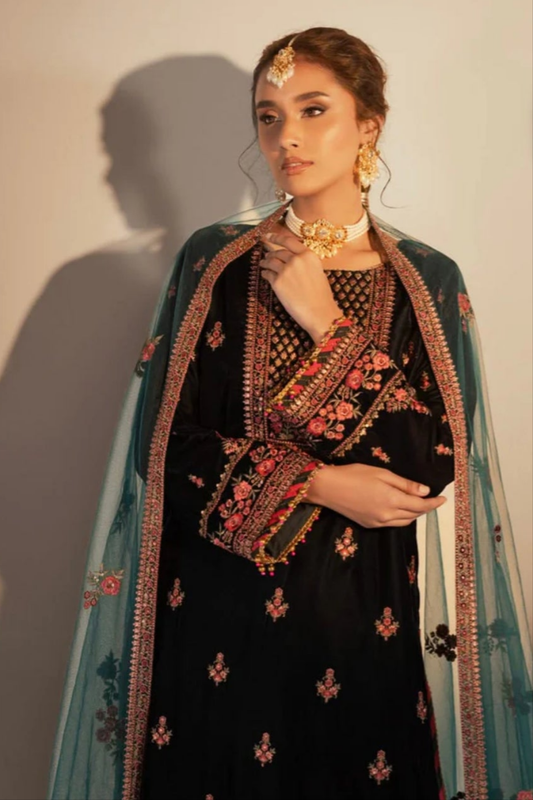 Velvet | Embroidered | Unstitched| 03 Pc | Alkaram