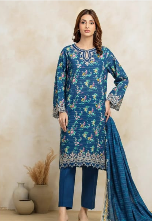 Lawn | Unstitched| Embroidered| 03 Pc | Edenrobe
