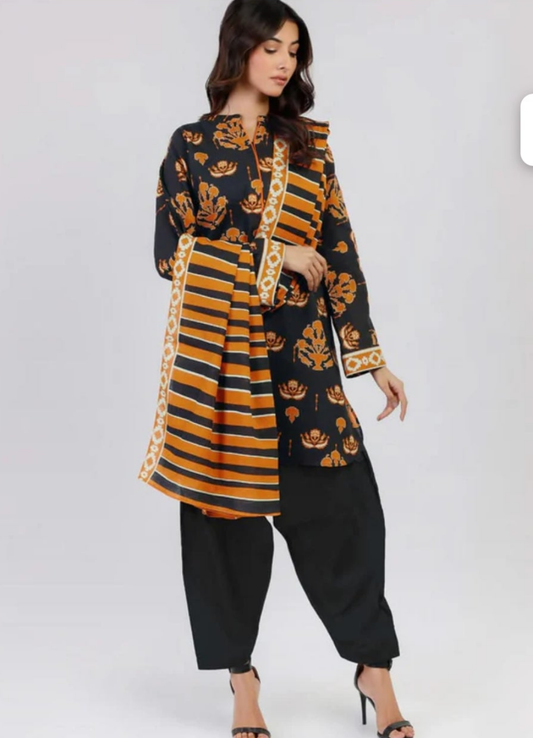 Viscose | Printed| Unstitched| 03 Pc | Alkaram
