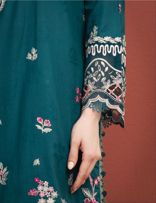 Lawn | Unstitched| Embroidered | 03 Pc