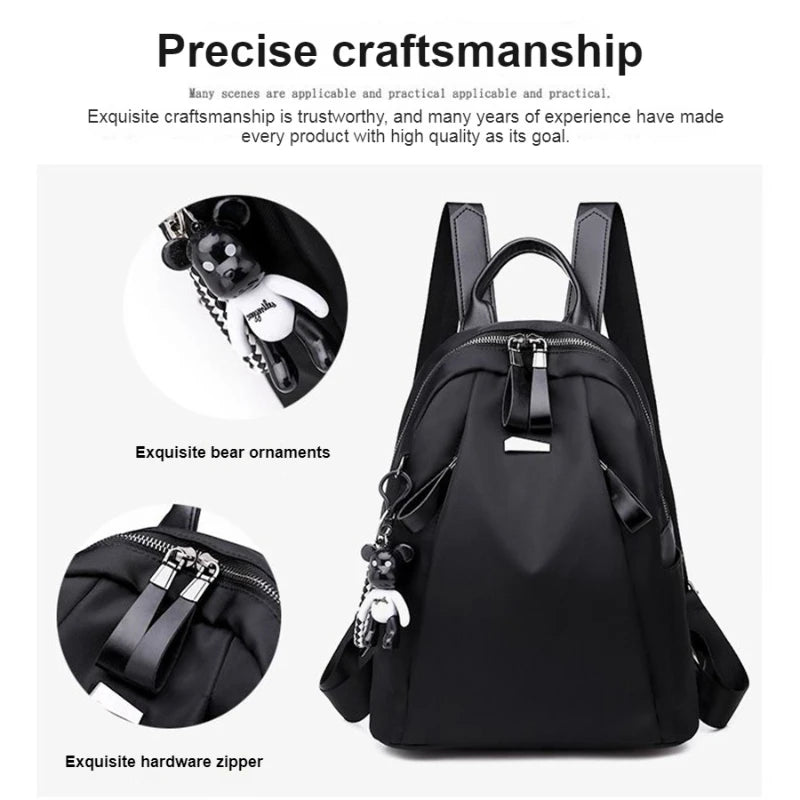 Women's Trendy Street Style Backpack - Oxford Fabric School Bag for Teens