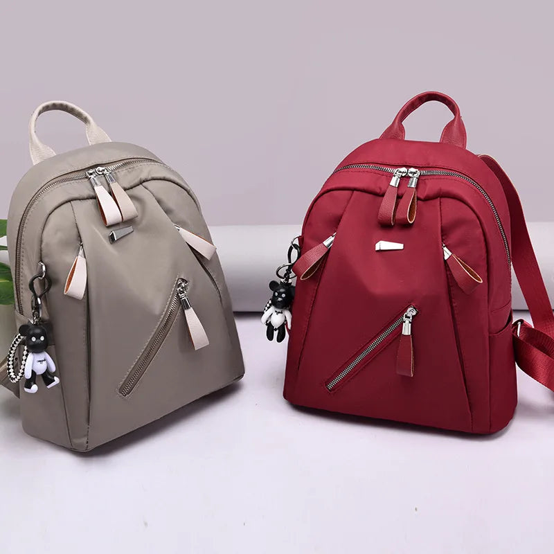 Women's Trendy Street Style Backpack - Oxford Fabric School Bag for Teens