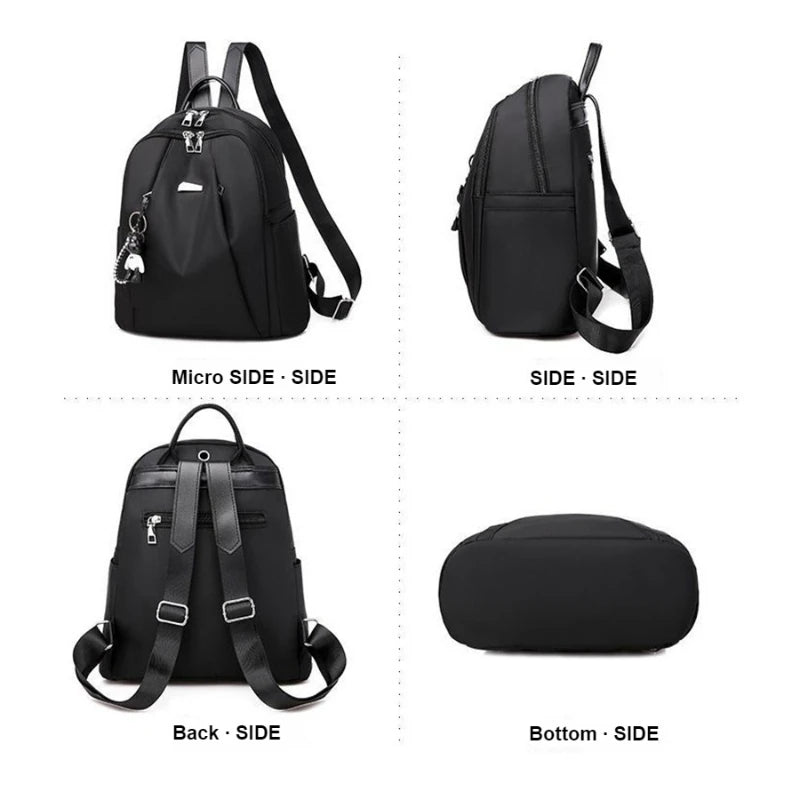 Women's Trendy Street Style Backpack - Oxford Fabric School Bag for Teens