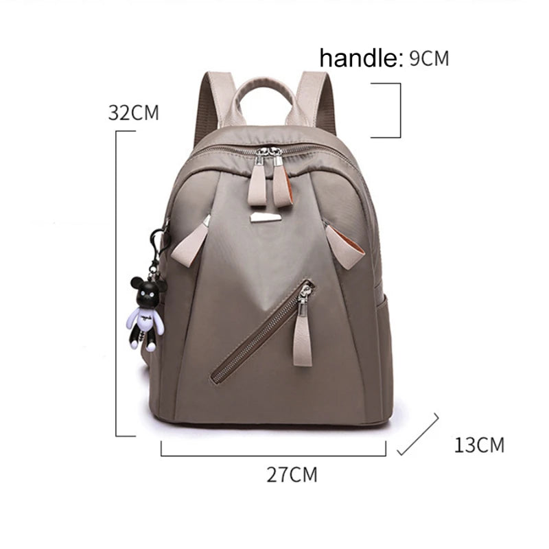 Women's Trendy Street Style Backpack - Oxford Fabric School Bag for Teens