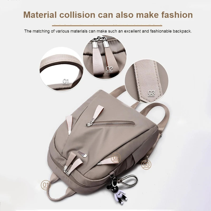 Women's Trendy Street Style Backpack - Oxford Fabric School Bag for Teens