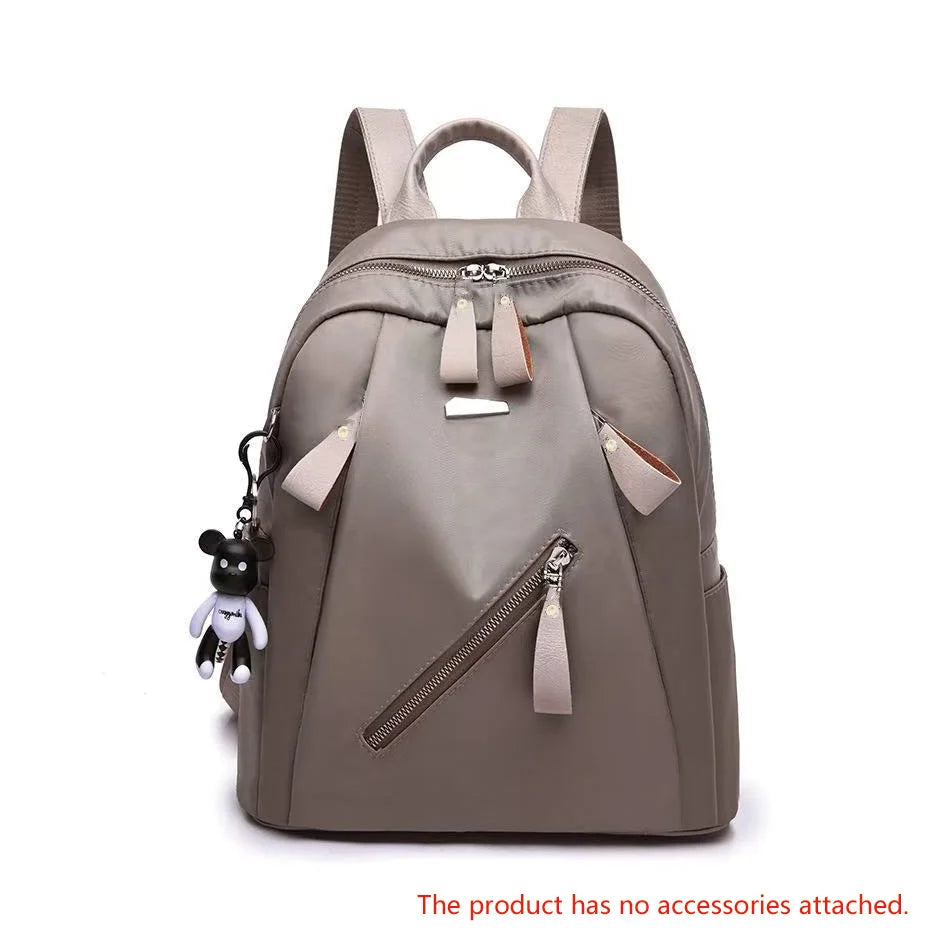 Women's Trendy Street Style Backpack - Oxford Fabric School Bag for Teens