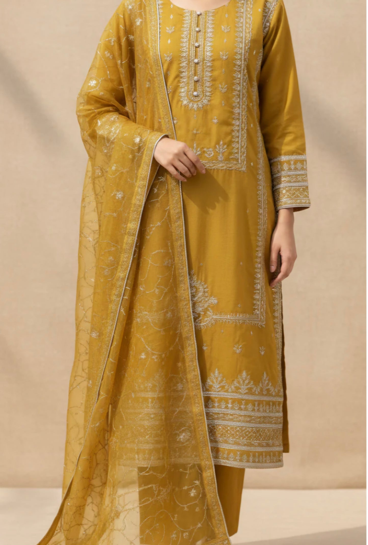 Viscose | 03 PC |Stitched Suit | Embroided | Embellished