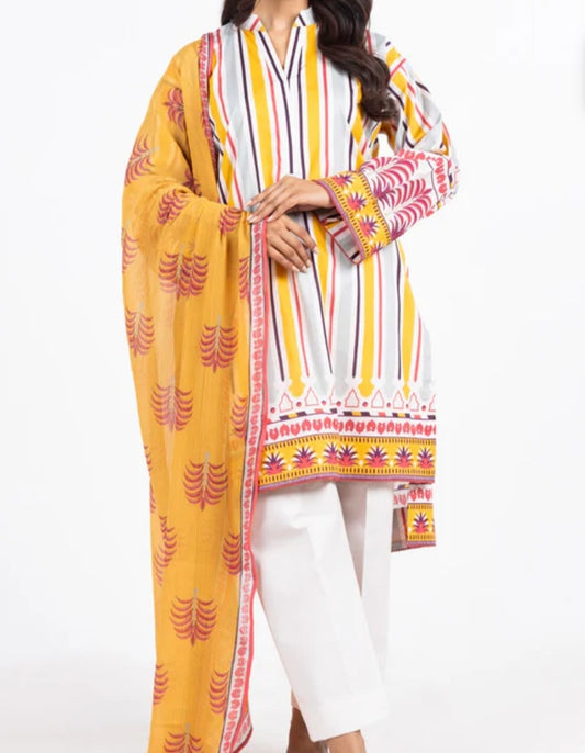 Lawn | Printed| Unstitched| 03 Pc | Alkaram