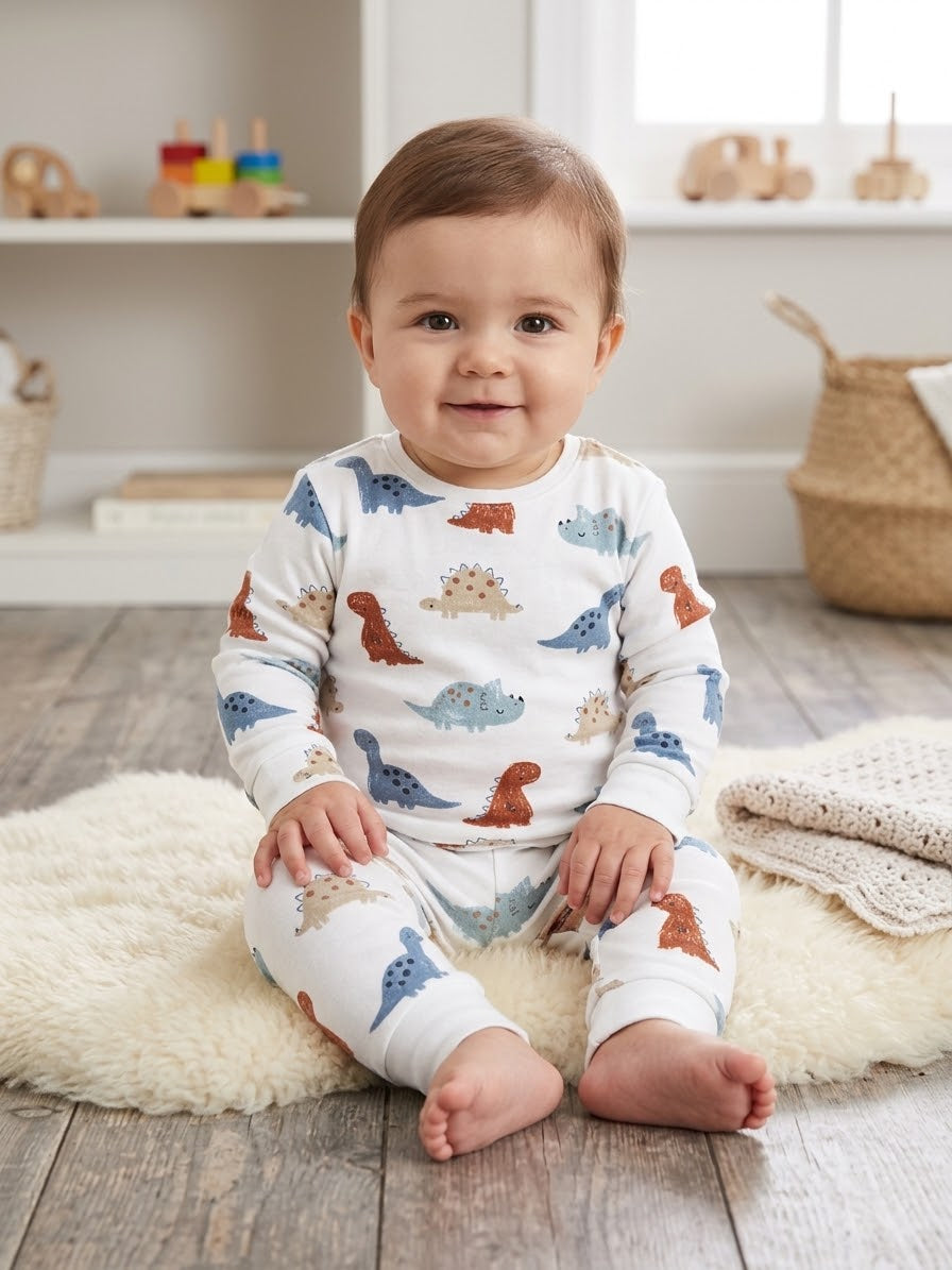 George - Baby Dinosaur Print Long-Sleeve Top / Bodysuit (3–6 Months)
