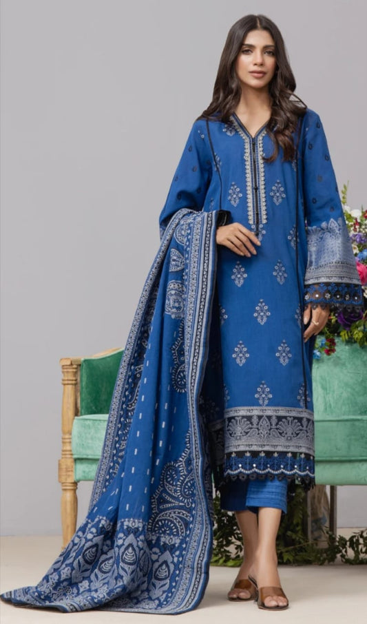 Jacquard | Embroided Patches| Unstitched | 03 Pc | Edenrobe