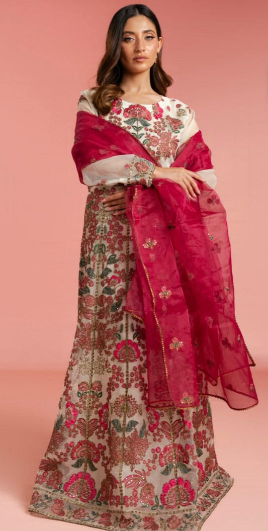 Organza| Embroidered | Unstitched| 04 Pc | Alkaram