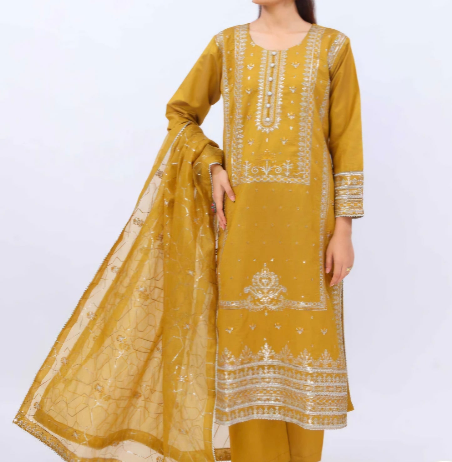 Viscose | 03 PC |Stitched Suit | Embroided | Embellished