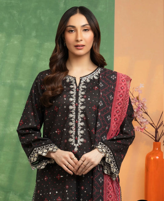 Lawn| Embroidered|Unstitched| 03 Pc | Edenrobe