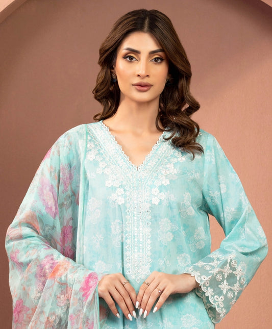 Lawn | Unstitched | Embroidered | 03 Pc | Edenrobe