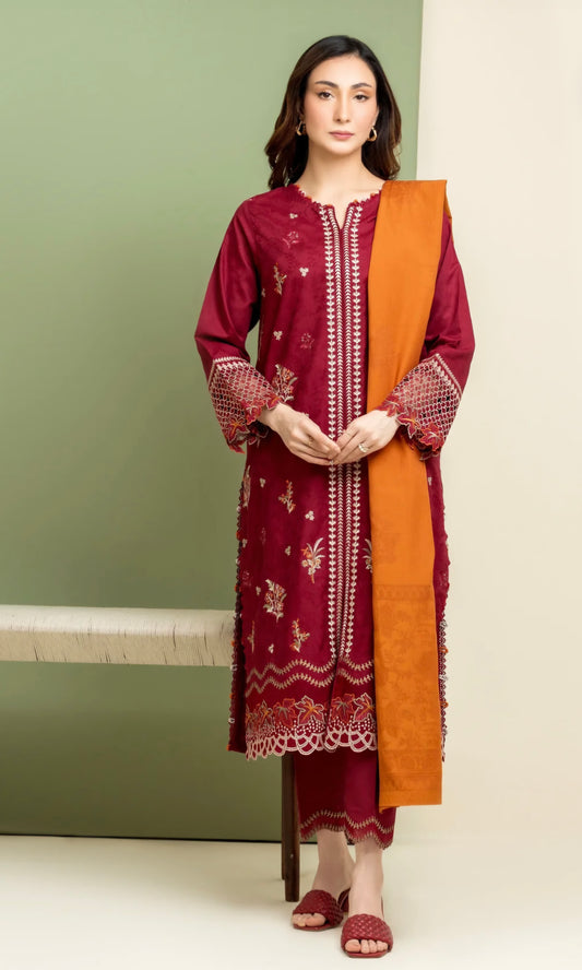 Jacquard | Embroided | Unstitched | 03 Pc