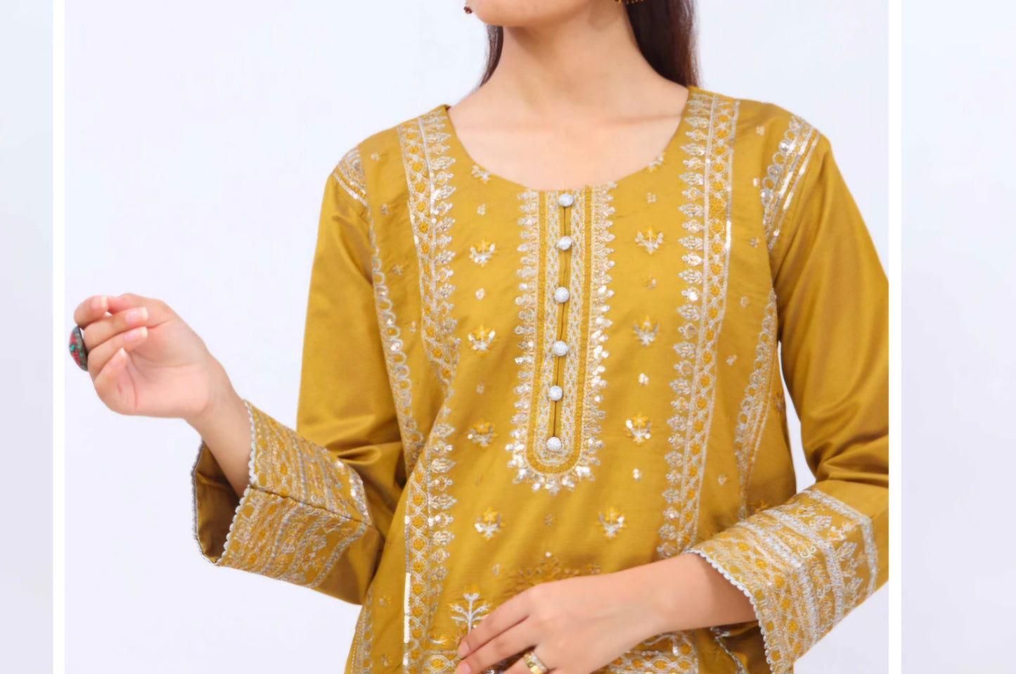 Viscose | 03 PC |Stitched Suit | Embroided | Embellished