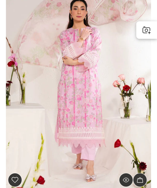 Lawn| Embroided | Unstitched| 03 Pc | Alkaram