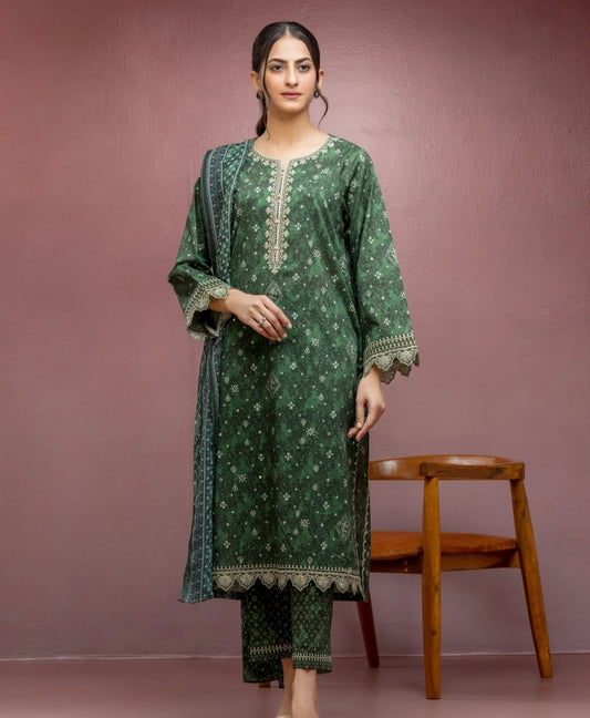 Cambric| Unstitched| Embroidered |03 Pc