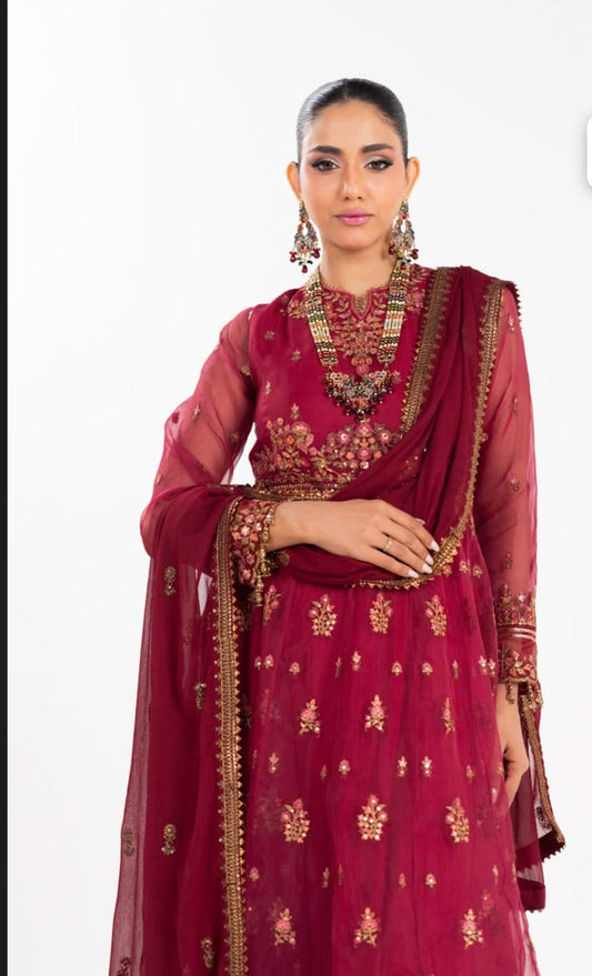 Organza | Embroidered | Unstitched | 04 Pc