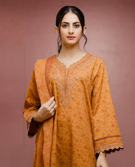 Cambric| Embroidered| Unstitched |03 Pc| Edenrobe